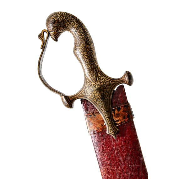 Goldtauschiertes Tegha, Indien, 20. Jhdt.