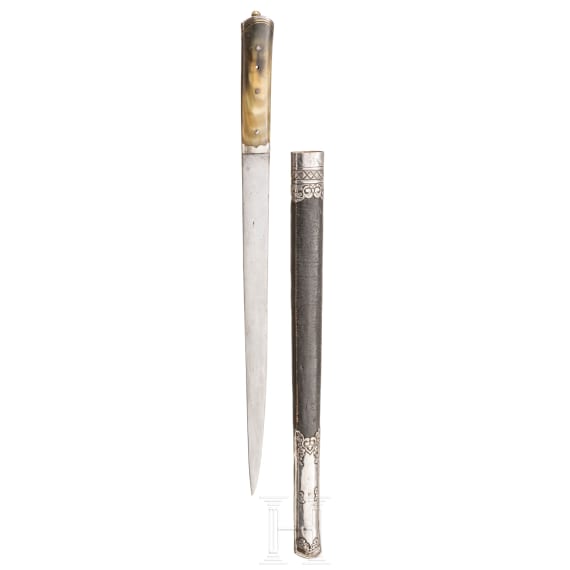 Silbermontiertes Messer, Tibet, um 1900