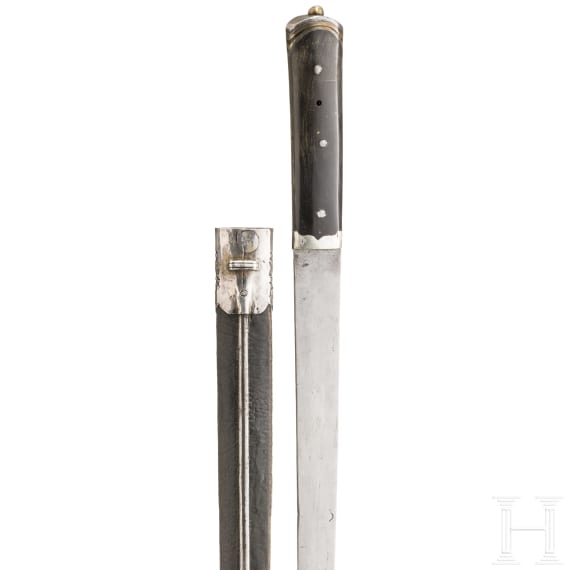 Silbermontiertes Messer, Tibet, um 1900