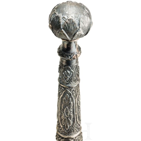 Silbermontierter Dha, Myanmar, um 1900