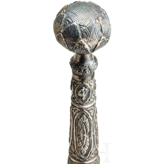 Silbermontierter Dha, Myanmar, um 1900