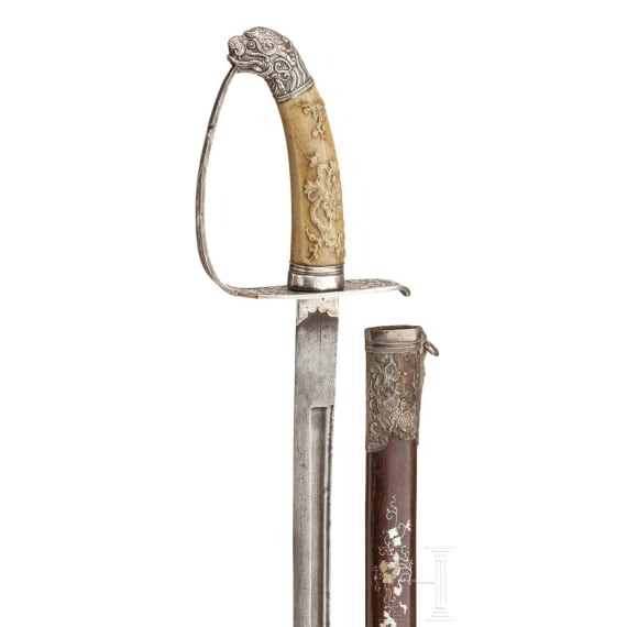Silbermontierter S&auml;bel, Vietnam, 19. Jhdt.