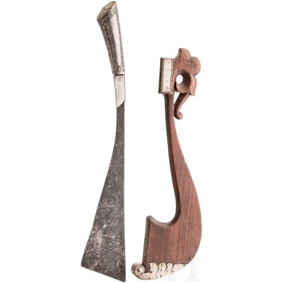 Haumesser mit Silbergriff, Malaysia oder Indonesien, 19. Jhdt.