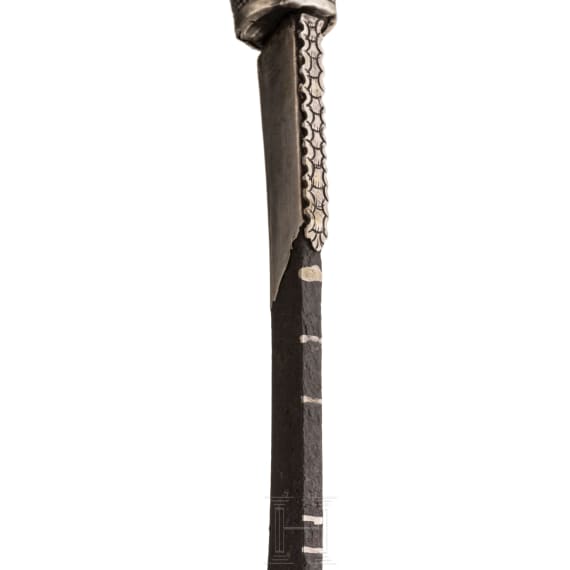 Haumesser mit Silbergriff, Malaysia oder Indonesien, 19. Jhdt.
