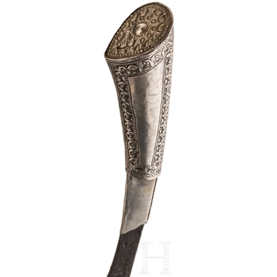 Haumesser mit Silbergriff, Malaysia oder Indonesien, 19. Jhdt.