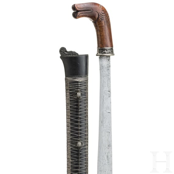 Silbermontierter Pedang, Indonesien, um 1900