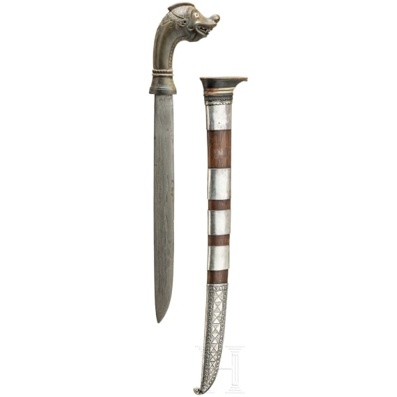 Silbermontierter Klewang, Sumatra, um 1900