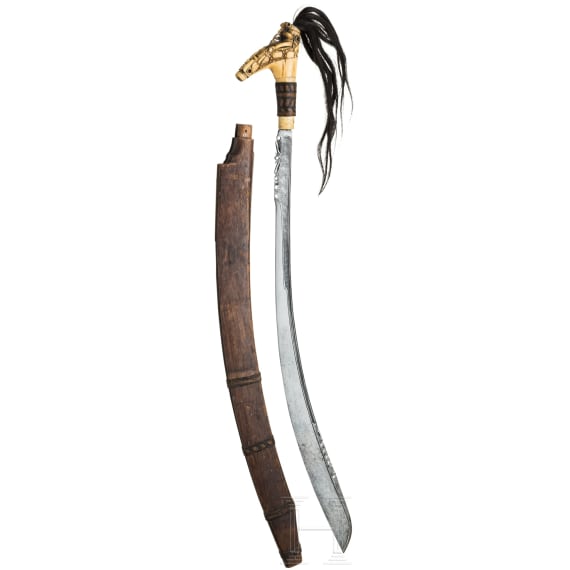 Au&szlig;ergew&ouml;hnlicher Mandau, Borneo, um 1900