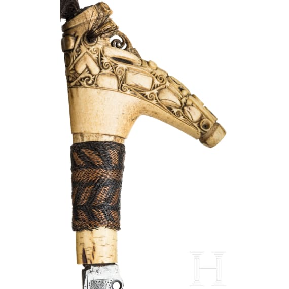 Au&szlig;ergew&ouml;hnlicher Mandau, Borneo, um 1900