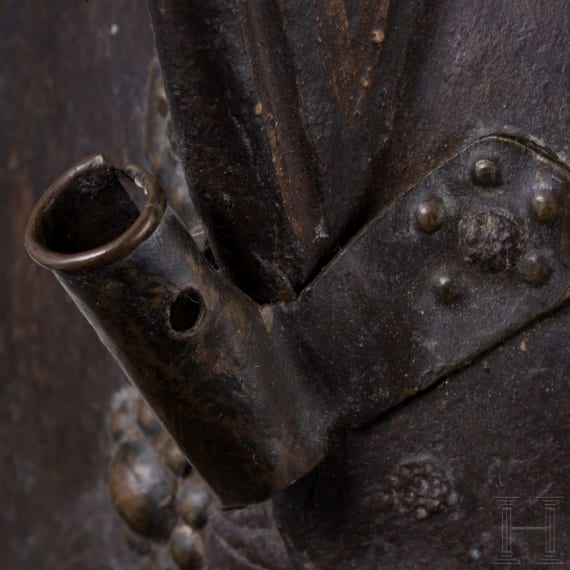 Goldgefasster, geschw&auml;rzter Morion, Sachsen, um 1600