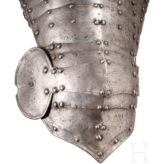 A left cuisse of a North German or Dutch cuirassier's armour, circa 1630/40