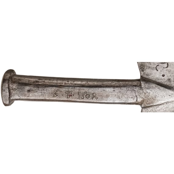 An German iron butcher's hatchet, 16th/17th century