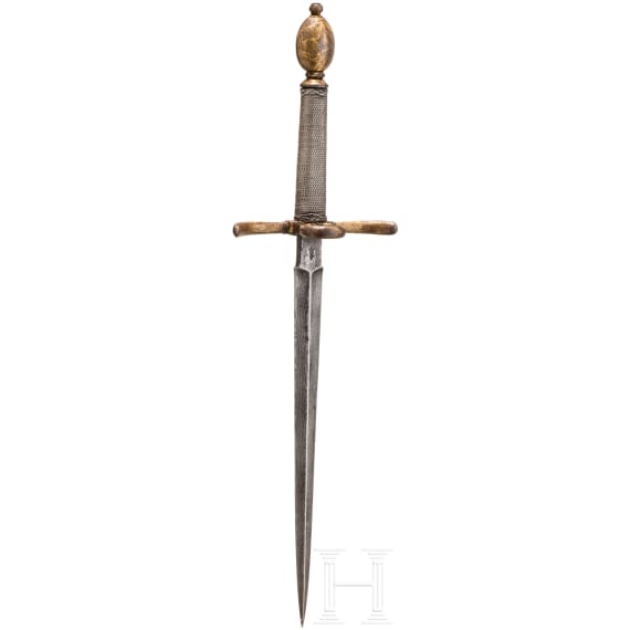 A small gilt German left-hand-dagger, circa 1600