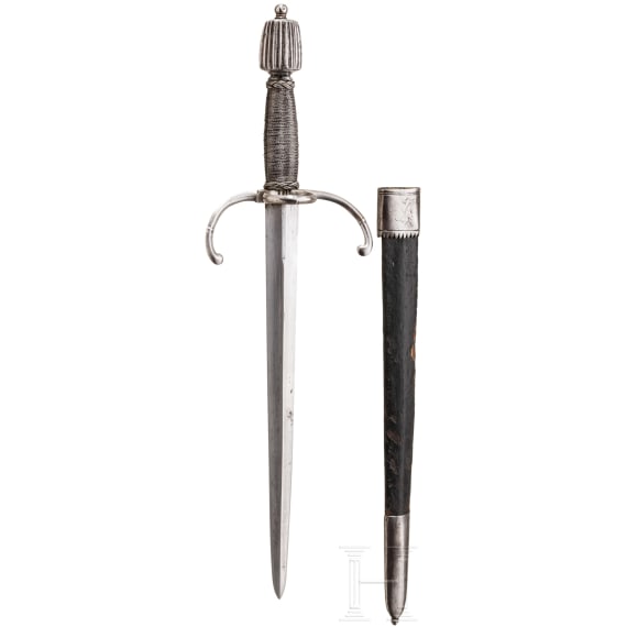 Linkhanddolch mit originaler Scheide, deutsch, um 1600