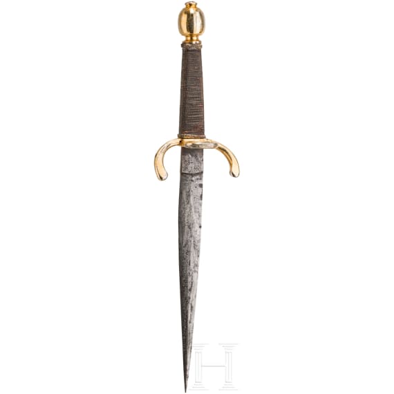 Linkhanddolch mit vergoldetem Gef&auml;&szlig;, deutsch, um 1620