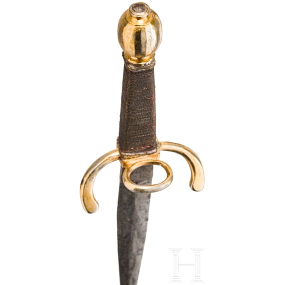 Linkhanddolch mit vergoldetem Gef&auml;&szlig;, deutsch, um 1620