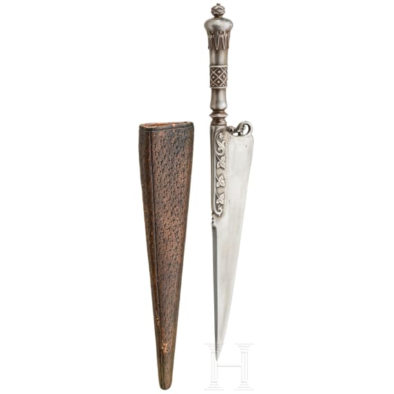 A South German knife with chiselled decor, circa 1900