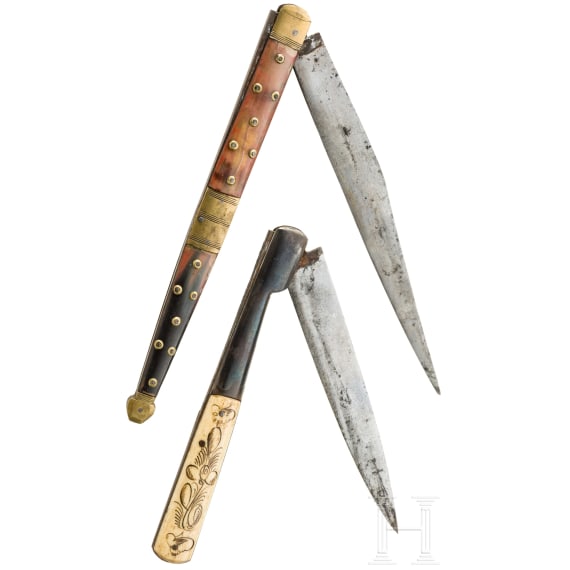 Zwei Klappmesser (Navachas), S&uuml;dfrankreich oder Spanien, um 1900