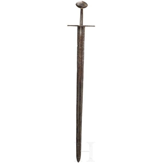 Ritterliches Schwert mit Klingeneinlagen, deutsch, 1. H&auml;lfte 12. Jhdt.