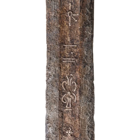 Ritterliches Schwert mit Klingeneinlagen, deutsch, 1. H&auml;lfte 12. Jhdt.