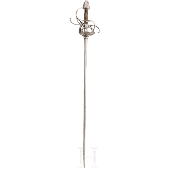Milit&auml;risches Rapier mit Muschelstichbl&auml;ttern, deutsch, um 1620