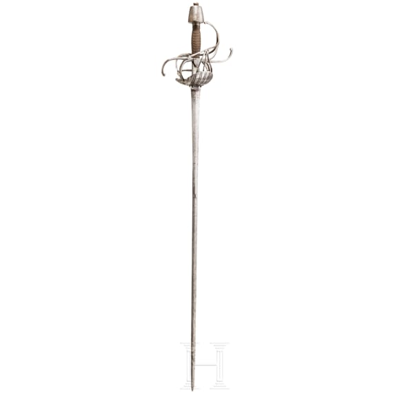 Milit&auml;risches Rapier mit Muschelstichbl&auml;ttern, deutsch, um 1620