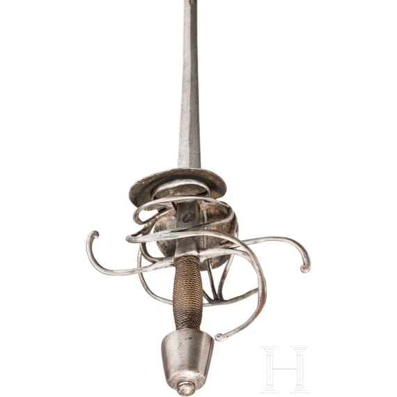 Milit&auml;risches Rapier mit Muschelstichbl&auml;ttern, deutsch, um 1620
