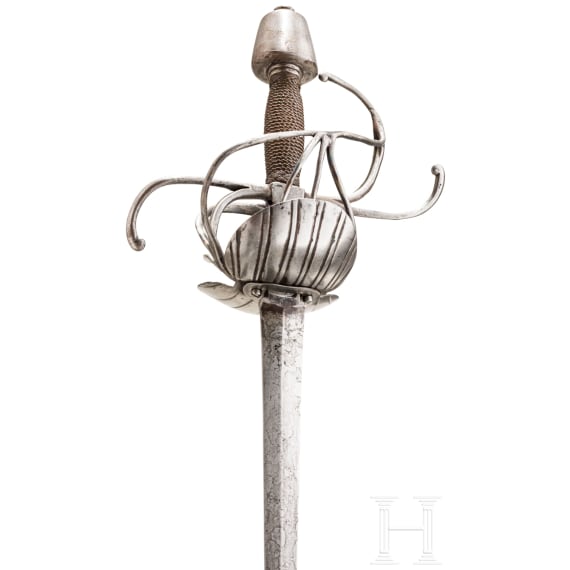 Milit&auml;risches Rapier mit Muschelstichbl&auml;ttern, deutsch, um 1620