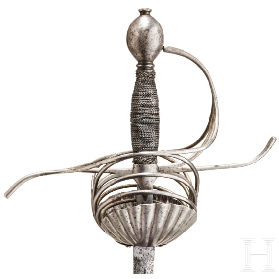 Spangenrapier mit muschelf&ouml;rmigen Stichbl&auml;ttern, Italien, um 1620