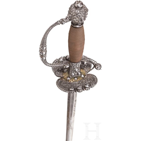 Galanteriedegen mit eisengeschnittenem Gef&auml;&szlig;, deutsch oder fl&auml;misch, um 1700