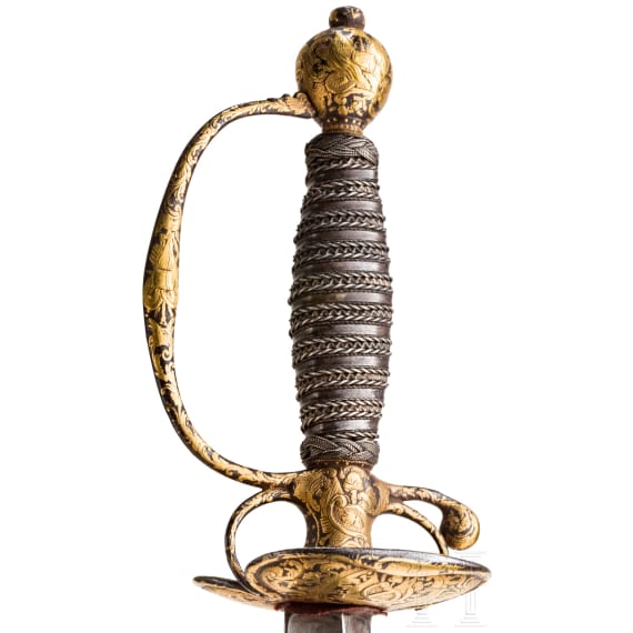 Goldeingelegter Galanteriedegen, Frankreich, um 1740