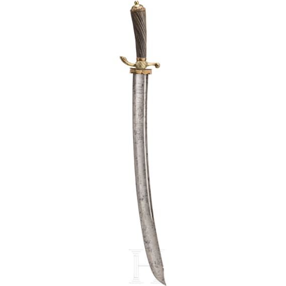 Barocke Jagdplaute mit Pandurenklinge, deutsch, um 1760