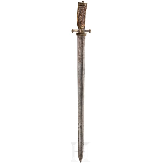 Gro&szlig;er Hirschf&auml;nger mit ge&auml;tzter Klinge, deutsch, um 1800