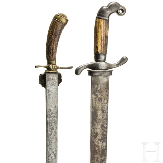 Zwei Hirschf&auml;nger, deutsch, 18./19. Jhdt.