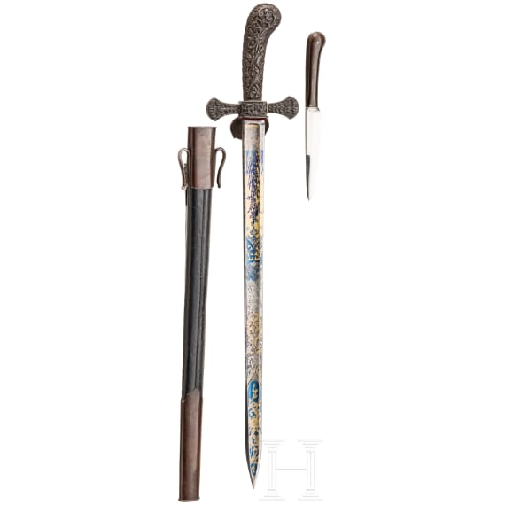 Luxus-Hirschf&auml;nger mit seltener Eisenmontierung, Wester & Cie, Solingen, um 1840/50