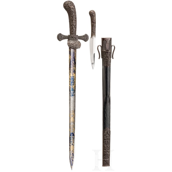 Luxus-Hirschf&auml;nger mit seltener Eisenmontierung, Wester & Cie, Solingen, um 1840/50