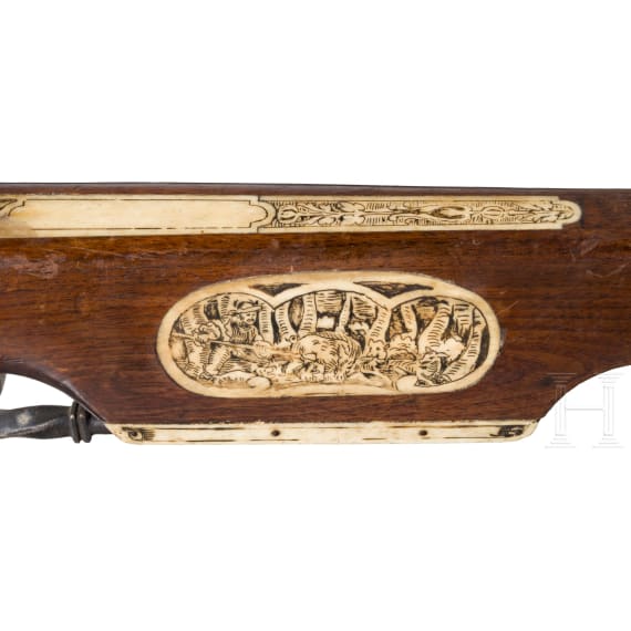 A decorated Bavarian target crossbow, late 19th century