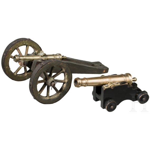 Zwei Miniatur-Kanonen, um 1900