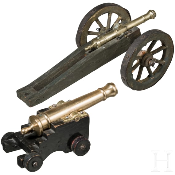 Zwei Miniatur-Kanonen, um 1900