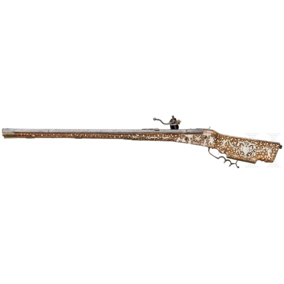 A fine Tyrolean wheellock rifle with bone inlays, ca. 1700