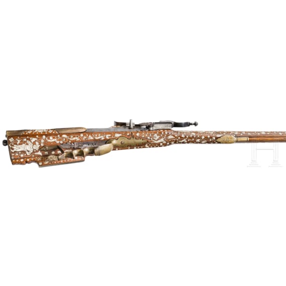 A fine Tyrolean wheellock rifle with bone inlays, ca. 1700