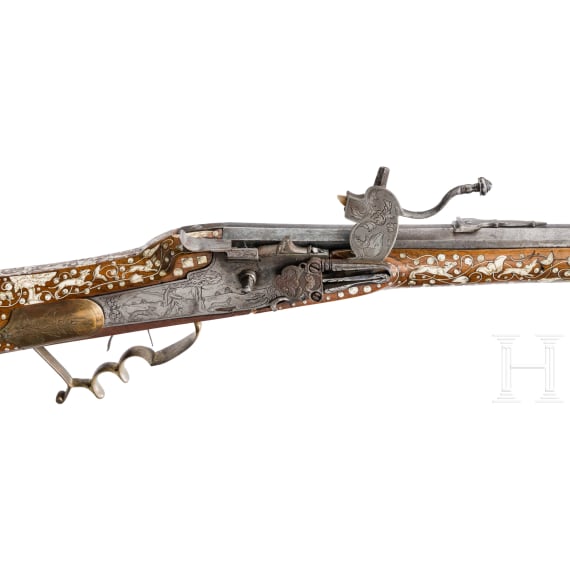 A fine Tyrolean wheellock rifle with bone inlays, ca. 1700