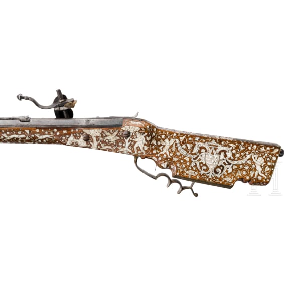 A fine Tyrolean wheellock rifle with bone inlays, ca. 1700