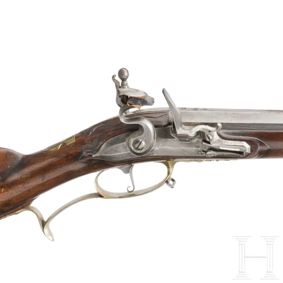 Lange Steinschlossflinte, Elferding in Ansbach, um 1730