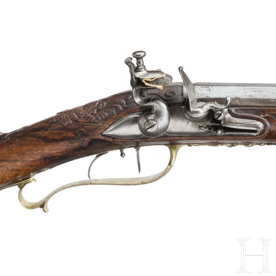 Steinschlossb&uuml;chse, Riegel in Zweibr&uuml;cken, um 1770