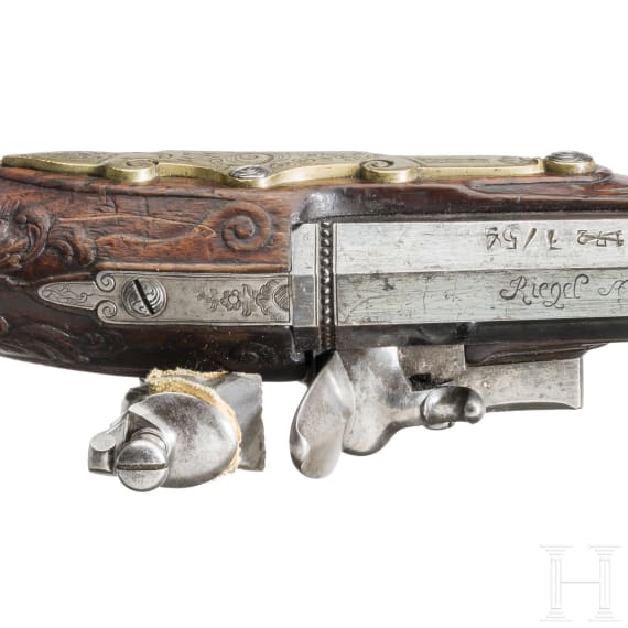Steinschlossb&uuml;chse, Riegel in Zweibr&uuml;cken, um 1770