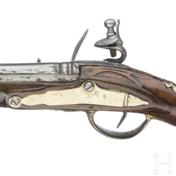 Steinschlosspistole, milit&auml;risch(?), um 1700