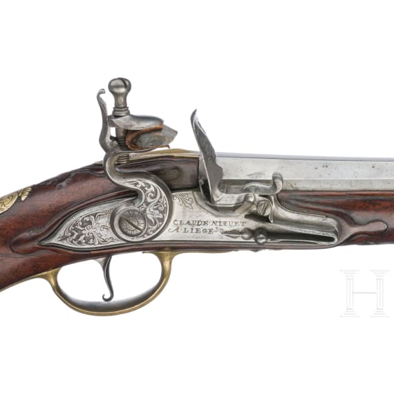 Lange Steinschlosspistole, Claude Niquet, L&uuml;ttich, um 1720