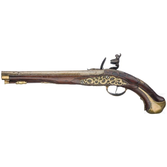 Steinschlosspistole, L&uuml;ttich, um 1720