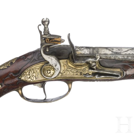 Steinschlosspistole, deutsch, um 1720